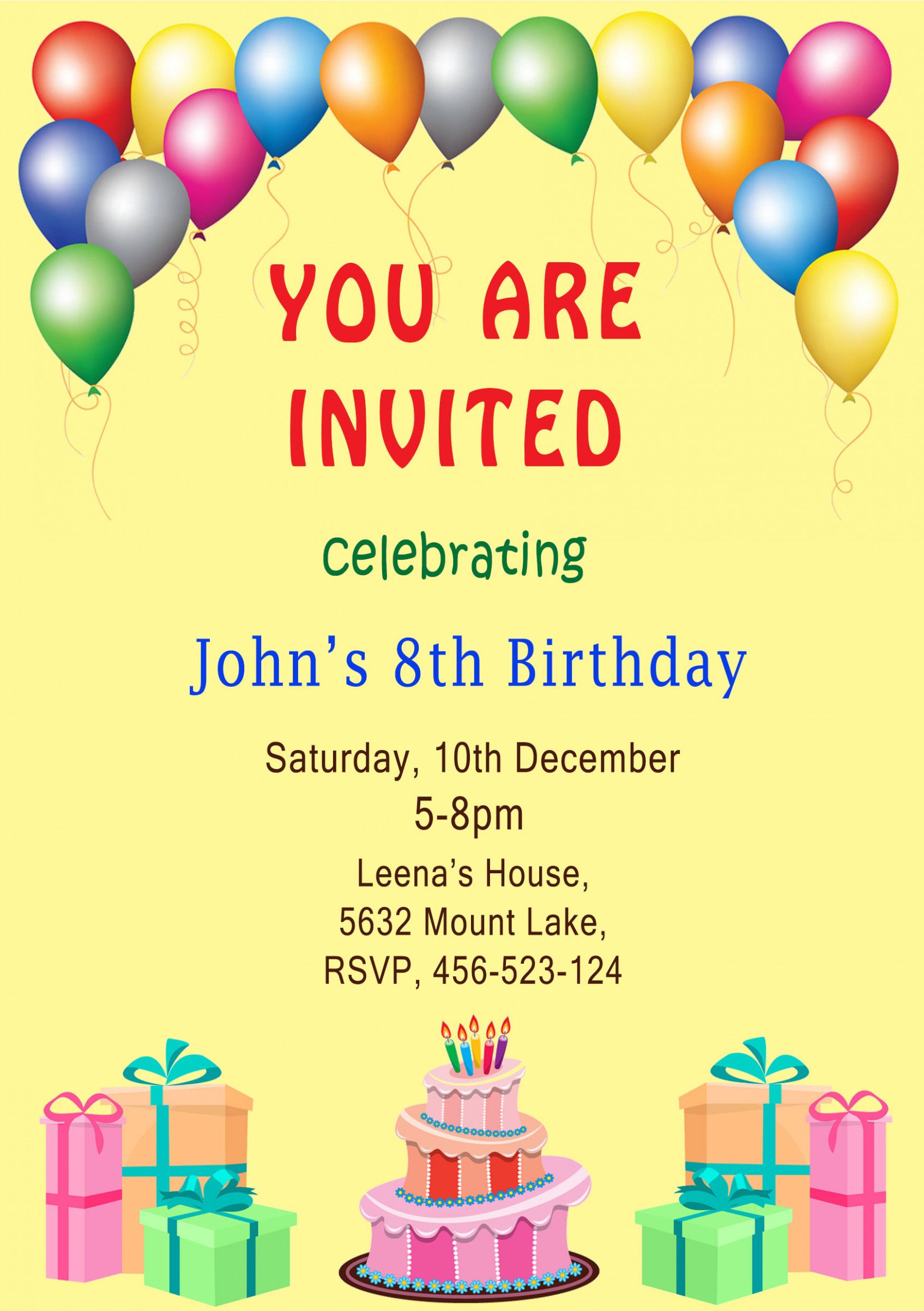 How To Create An Invitation For A Childrens Party