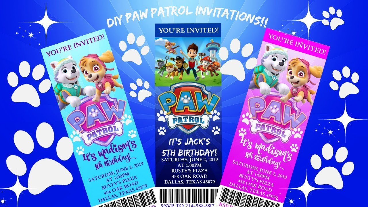 How To Make An Invitation For Paw Patrol